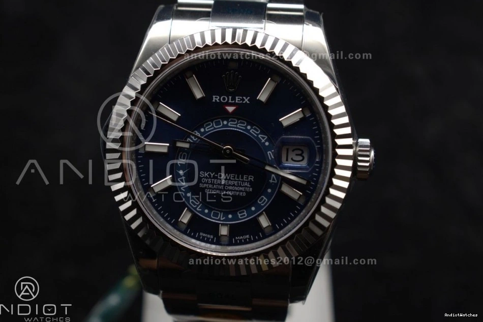 Blue Best 1:1 Colorful 904L Edition SS 1091 A SS ZF on Dial Sky-Dweller 326934 Bracelet 0210